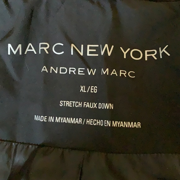 Marc New York Andrew Marc black puffer coat with hood - Picture 7 of 9
